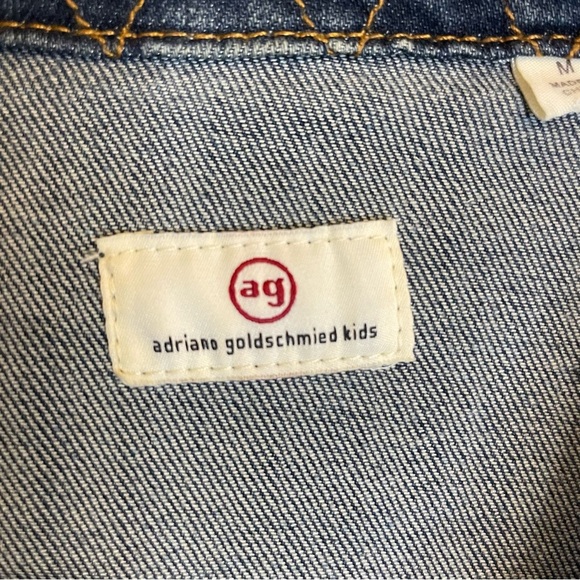 AG ADRIANO GOLDSCHMIED Juniors/Kids Blue Distressed Jean Jacket Size Medium - Picture 2 of 10